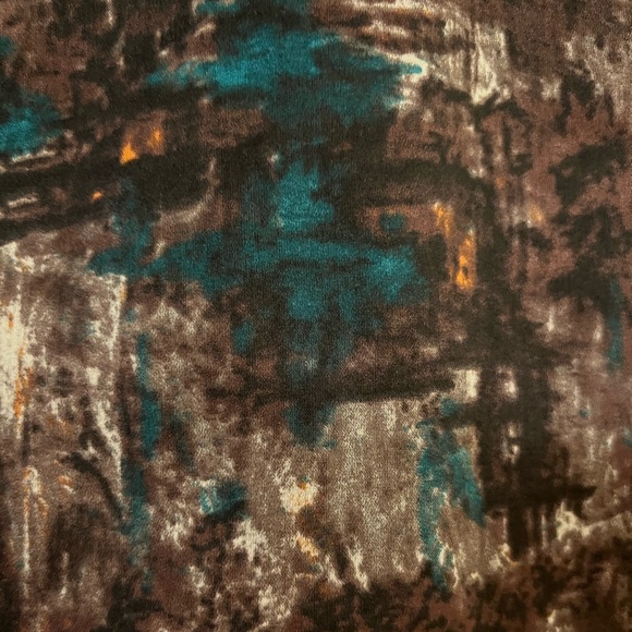 Talbots Sleeveless Top Brown Abstract Pleated Career NWOT Size Petite 8P - Picture 10 of 13